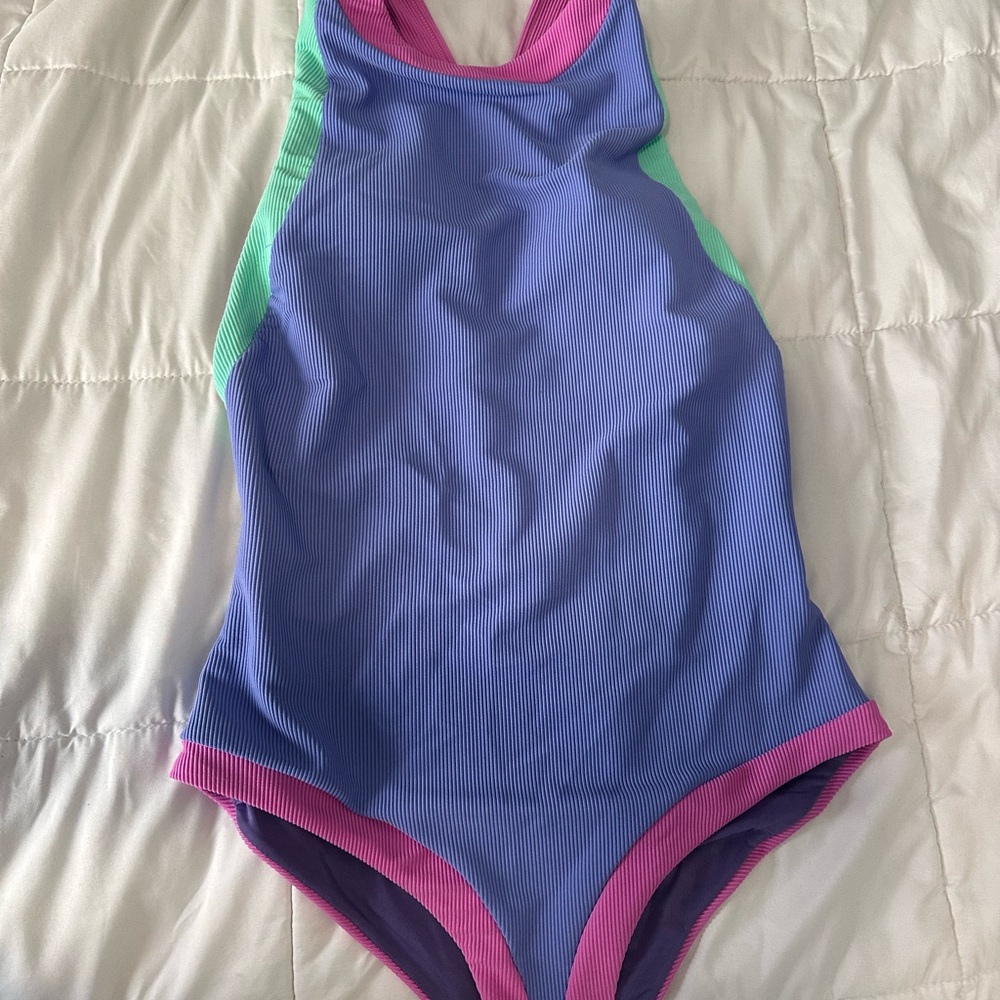 Beach Riot Blue and Pink One Piece Swimsuit